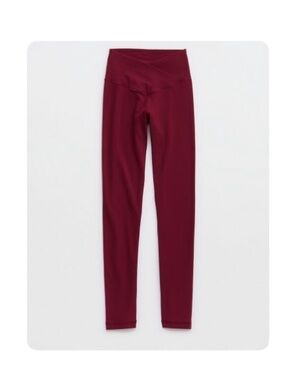 Offline by aerie high Waisted Crossover Legging - Deep Cherry